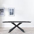 Sutton Dining Table - 4-8 Seater - 140cm-200cm - Extending - White Ceramic - Black Star Base
