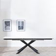 Sutton Dining Table - 4-8 Seater - 140cm-200cm - Extending - White Ceramic - Black Star Base