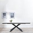Sutton Dining Table - 4-8 Seater - 140cm-200cm - Extending - White Ceramic - Black Star Base
