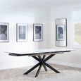 Sutton Dining Table - 4-8 Seater - 140cm-200cm - Extending - White Ceramic - Black Star Base