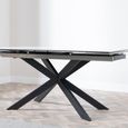Sutton Dining Table - 4-8 Seater - 140cm-200cm - Extending - White Ceramic - Black Star Base