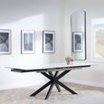Sutton Dining Table - 4-8 Seater - 140cm-200cm - Extending - White Ceramic - Black Star Base