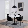 Tarifa Round Dining Table - 4 Seater - 110cm - White Marble and Black
