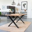 Toulon Dining Table - Natural Oak - 4 Seater - 140cm - Live Edge - Black Cross Legs