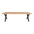 Toulon Dining Table - Natural Oak - 14 Seater - 300cm - Black Cross Legs