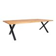 Toulon Dining Table - Natural Oak - 14 Seater - 300cm - Black Cross Legs
