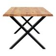 Toulon Dining Table - Natural Oak - 14 Seater - 300cm - Black Cross Legs