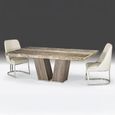 Vertigo Dining Table - Marble with Wooden Pedestal Base - Variation Available