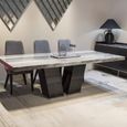 Vertigo Dining Table - Marble with Wooden Pedestal Base - Variation Available