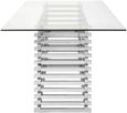 Vogue Dining Table - 8 Seater - Glass with Chrome Base