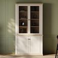 Pontypool Display Cabinet - 2 Door - White and Riva Oak
