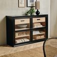 Viva Low Cabinet - 2 Door - 4 Drawer - Black