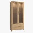 Saylor Display Cabinet - 2 Door 2 Drawer - Tall - Oak