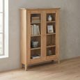 Cotswold Oak Glazed Display Cabinet - 2 Door - Low - Natural