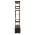 Hunter Black Oak Storage Shelving Unit with Gold Trim
