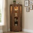Oakridge Corner Display Cabinet - 1 Door - 1 Drawer - High - Dark Oak