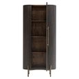 Luxor Brushed Brass Ribbed 1 Door Large Curved Cabinet