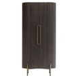 Luxor Brushed Brass Ribbed 1 Door Large Curved Cabinet