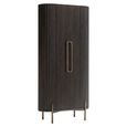 Luxor Brushed Brass Ribbed 1 Door Large Curved Cabinet