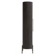 Luxor Brushed Brass Ribbed 1 Door Large Curved Cabinet