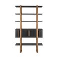 Cambon Dark Oak and Brass Storage Shelving Unit