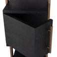 Cambon Dark Oak and Brass Storage Shelving Unit