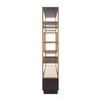 Claremont Dark Wood Storage Geometric Shelving Unit with Travertine Top