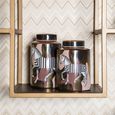 Claremont Dark Wood Storage Geometric Shelving Unit with Travertine Top