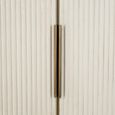 Tivoli Fluted Hall Cabinet - 2 Door - Arched - with Gold Trim - White - Ceramic
