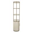 Tivoli Fluted Shelving Unit - 2 Door - with Gold Trim - White - Ceramic