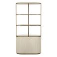 Tivoli Fluted Shelving Unit - 2 Door - with Gold Trim - White - Ceramic