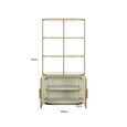 Tivoli Fluted Shelving Unit - 2 Door - with Gold Trim - White - Ceramic