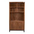 Watford Display Cabinet - 2 Door - 2 Open Shelves - Rustic Brown - Wooden