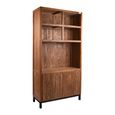 Watford Display Cabinet - 2 Door - 2 Open Shelves - Rustic Brown - Wooden