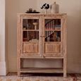 Arzana Display Cabinet - 2 Door - Natural Weathered - Glass and Wood