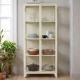 Display Cabinet - 2 Door - Cream - Glass and Metal