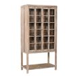 Arzana Distressed Display Cabinet - Windowpane - 2 Door - Natural - Glass and Wood