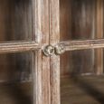 Arzana Distressed Display Cabinet - Windowpane - 2 Door - Natural - Glass and Wood