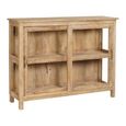 Daisy Carved Display Cabinet - 2 Door - Natural - Glass and Mango Wood