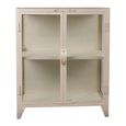 Display Cabinet - 2 Door - Low - Cream - Glass and Metal