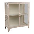 Display Cabinet - 2 Door - Low - Cream - Glass and Metal