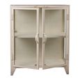 Display Cabinet - 2 Door - Low - Cream - Glass and Metal