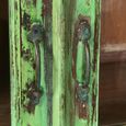 Distressed Display Cabinet - 2 Door - Vintage Green - Glass and Wood