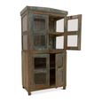Distressed Display Cabinet - 4 Door - Vintage Blue - Glass and Wood