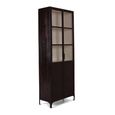 Zamora Display Cabinet - 2 Door - Dark Brown - Glass and Metal