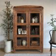 Display Cabinet - 2 Door - Rustic Natural - Glass and Wood