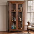 Display Cabinet - 2 Door - Tall - Brown - Glass and Wood