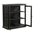 Display Cabinet - 2 Door - Black - Glass and Wood