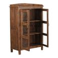 Display Cabinet - 2 Door - Rustic Natural - Glass and Wood