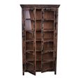 Distressed Display Cabinet - 2 Door - Vintage Brown - Glass and Wood
